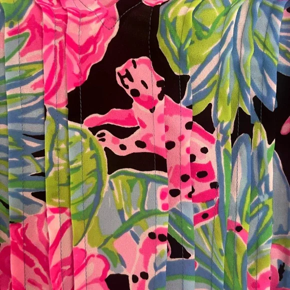 Lilly Pulitzer Vibrant Pink and Blue Leafy Tunic - Picture 6 of 7